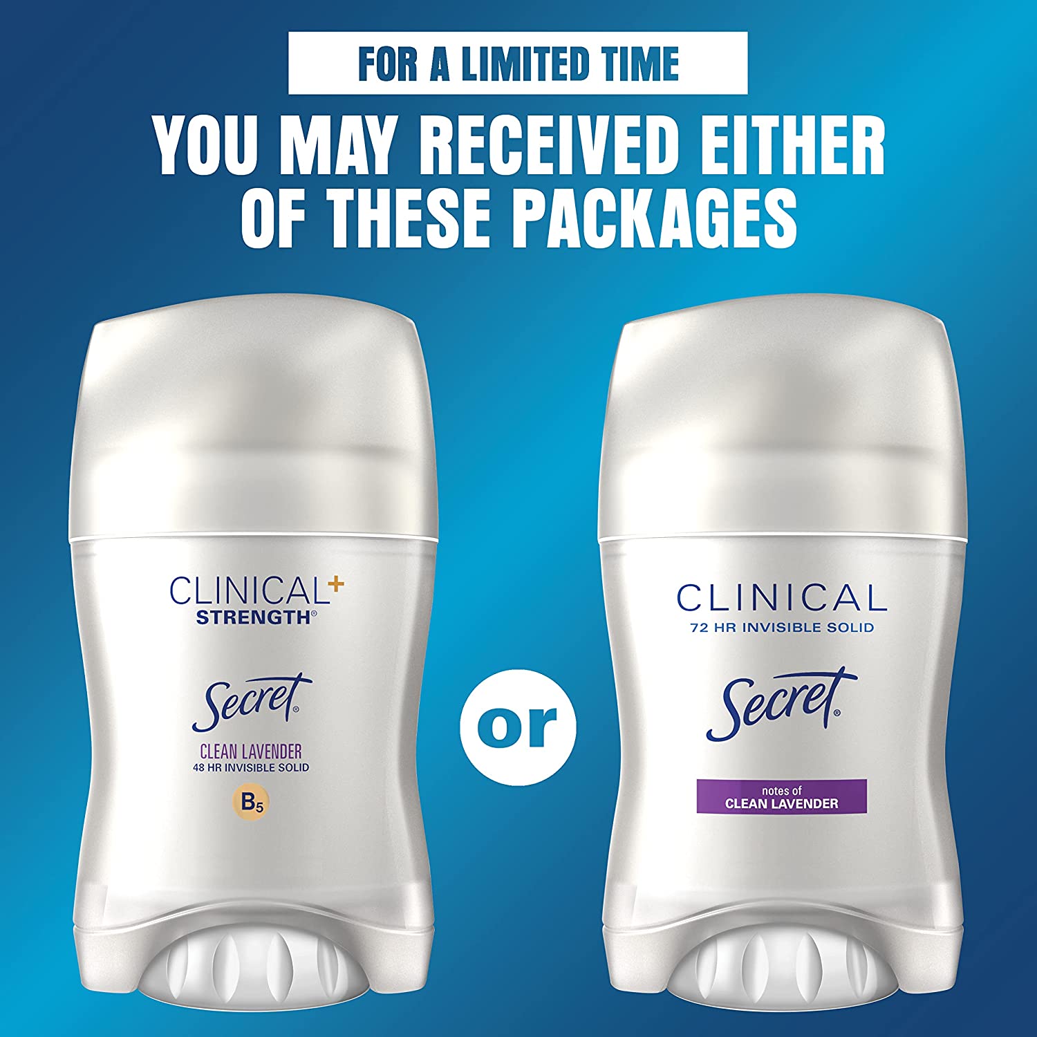 Secret Antiperspirant Clinical Strength Deodorant for Women, Invisible Solid, Sensitive Unscented, 1.6 Ounce (Pack of 3) (Packaging may Vary) - Image 5